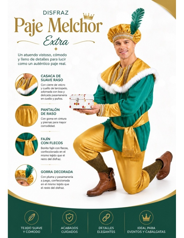 Traje Paje Melchor Extra Adulto