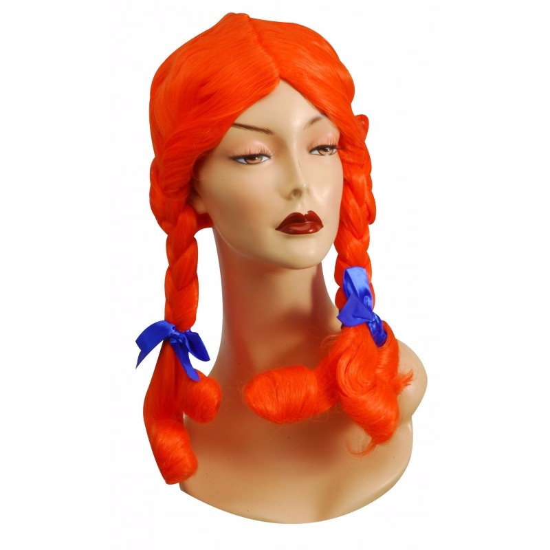 PELUCA PIPI TRENZAS NARANJA ECO