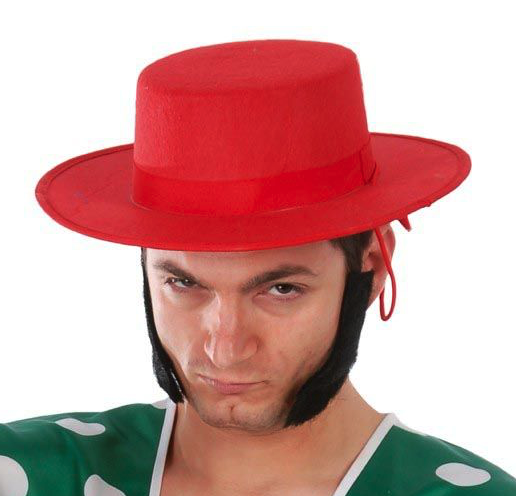 Sombrero cordobés rojo fieltro Ad.