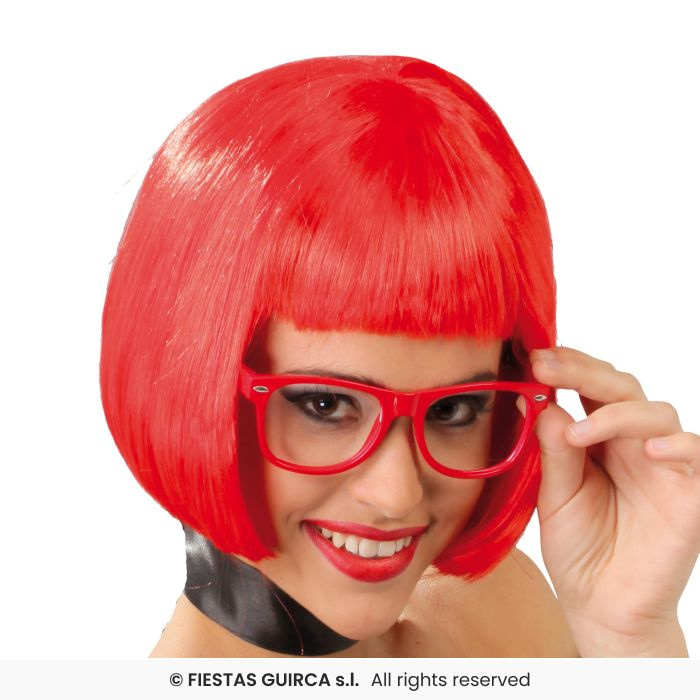 Peluca roja corta gogo