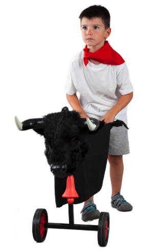 Carro Metálico Con Cabeza Toro Infantil