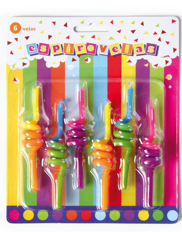 Blister De 6 Velas En Forma De Espiral
