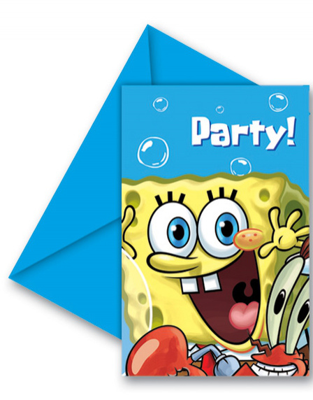 Bolsa 6 Invitaciones Bob Sponja