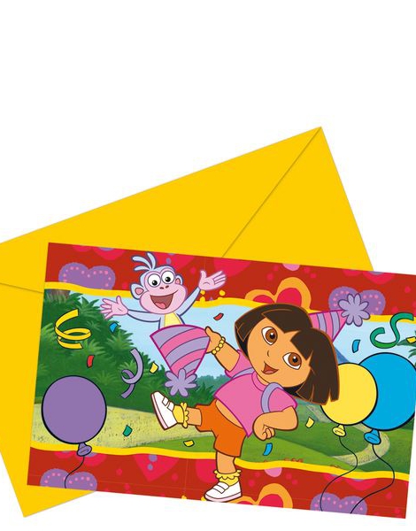 Polybag 6 Invitaciones Dora Party