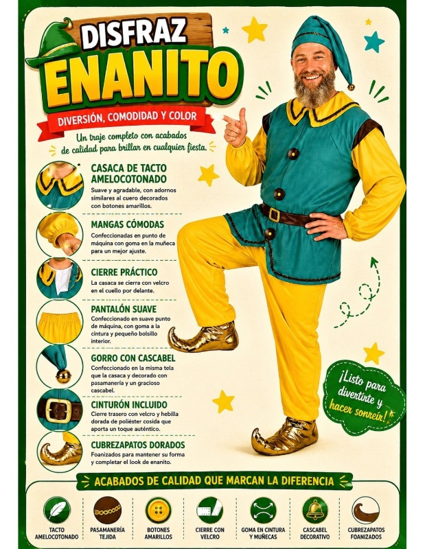 Disfraz Enanito para hombre