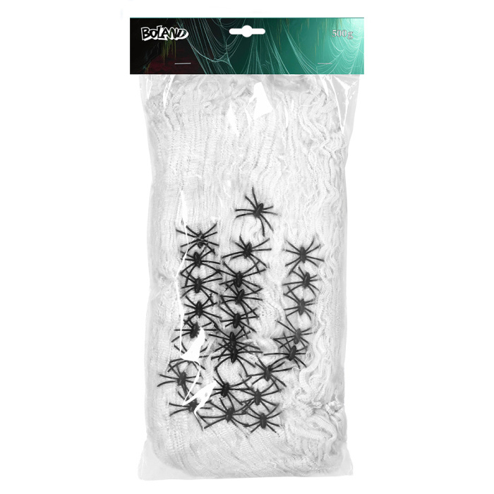 Telaraña 500gr. Blanco Con 25 AraÑas