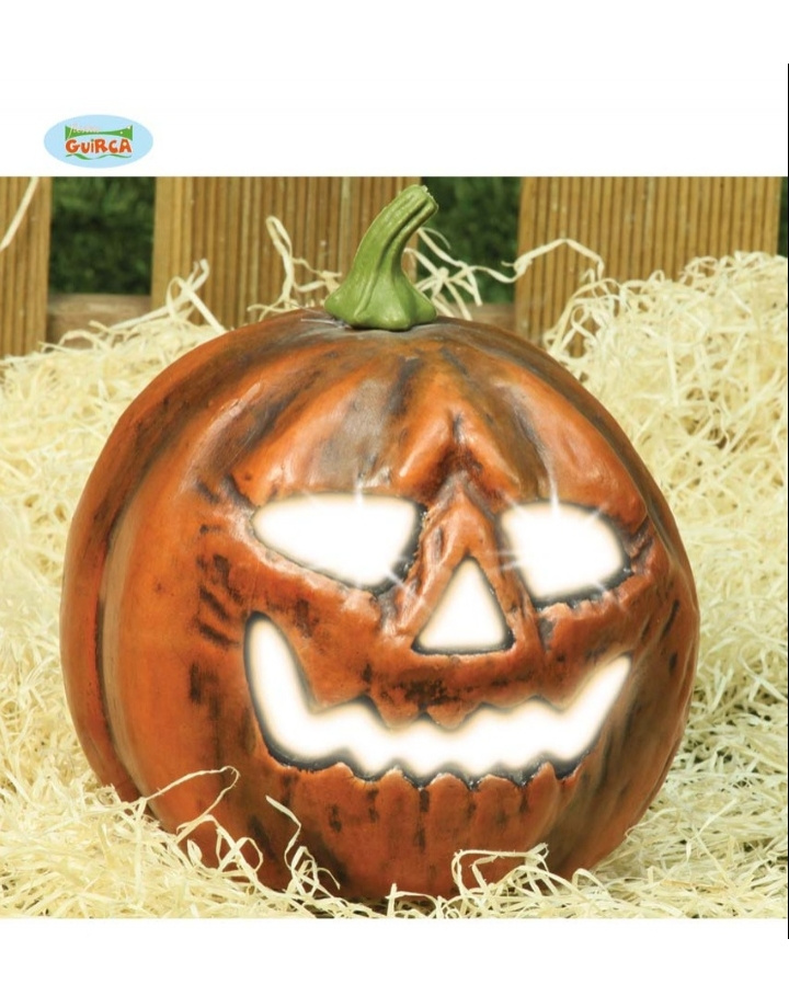 Calabaza Con Luz Mediana Rustica