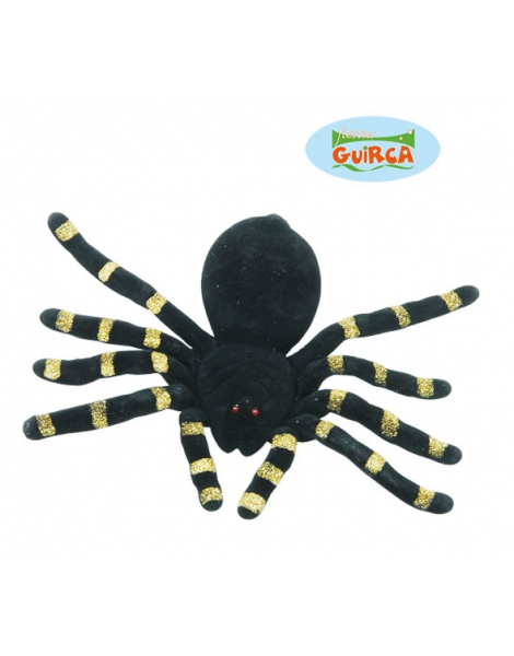 Blister Araña Negra Rayas Oro