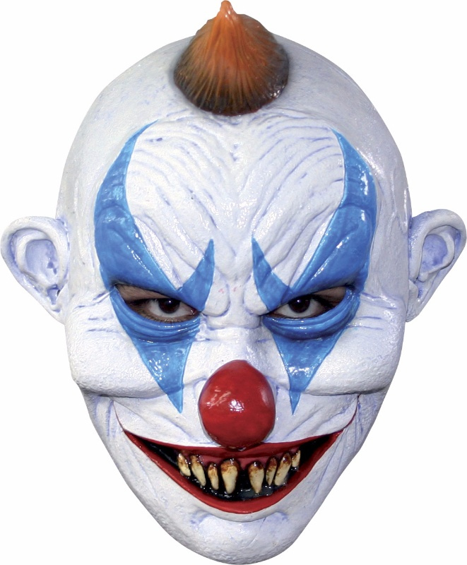 Máscara Payaso Cresta Naranja Látex