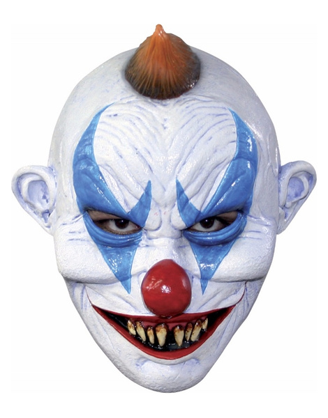Máscara Payaso Cresta Naranja Látex