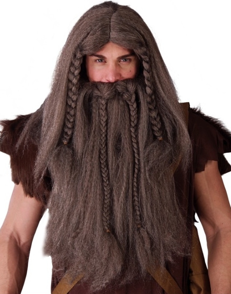 Peluca y barba vikingo en caja