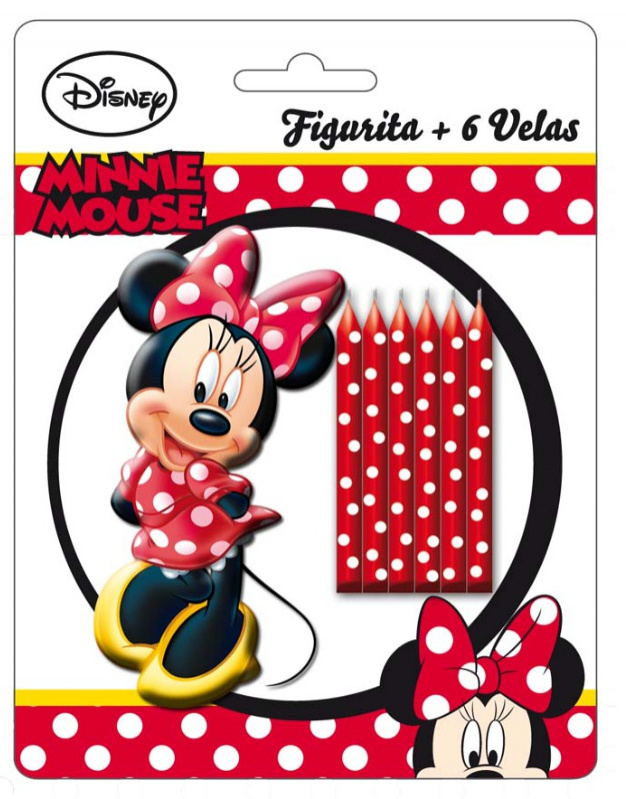 6 Vela Con Soporte Vela Minnie Caja 6 Ud