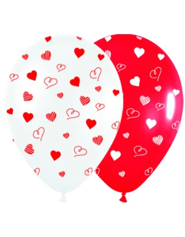 Bolsa Globos R5 Corazón Rojo Blco.