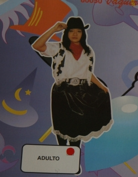 Disfraz Chica Oeste Blanco-negro Mujer A