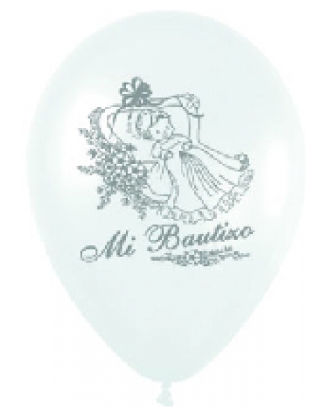 Bolsa 10 Globos R-12 Bautizo Blanco