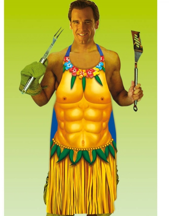Delantal Hawaiano Hombre Plástico
