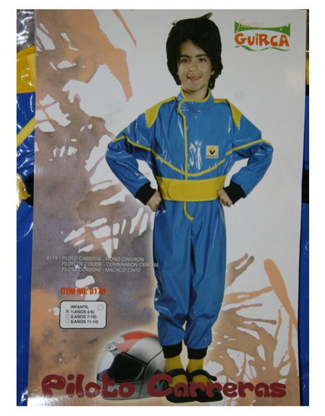 Disfraz Piloto Carreras Azul Infantil
