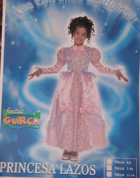 Disfraz Princesa Lazos Rosas Infantil