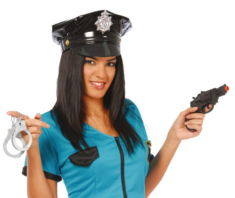 Pistola con esposas plástico