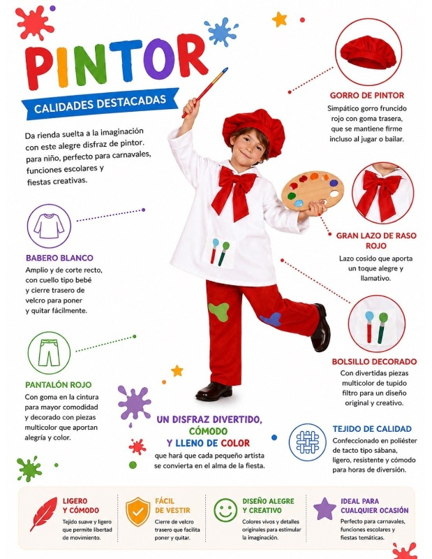 Fato de pintor infantil