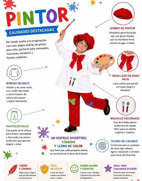 Fato de pintor infantil