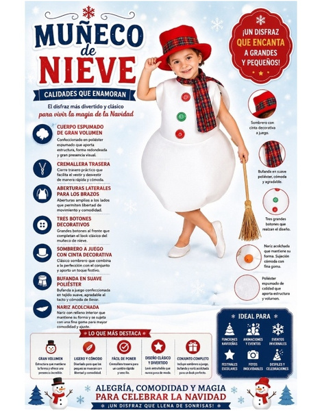 Disfraz Muñeco de Nieve Infantil