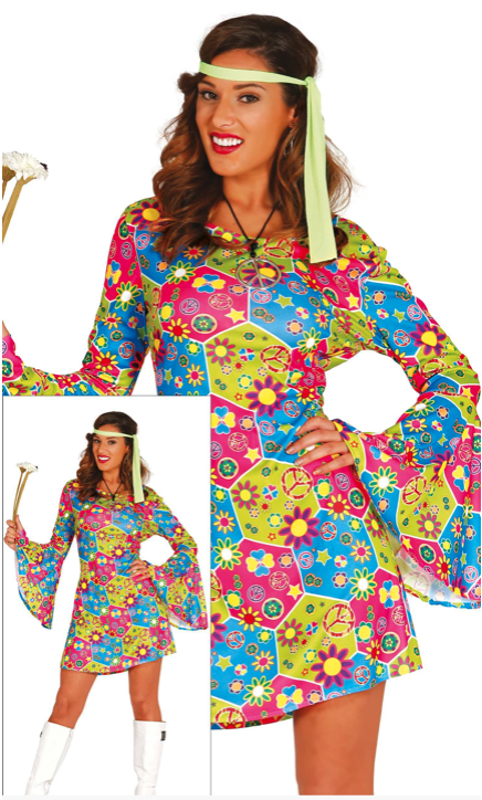 Fato de flor Hippie Flower Power