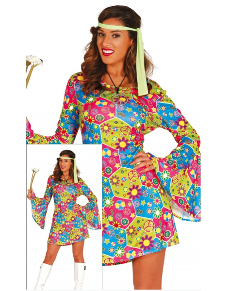 Disfraz Hippie Flower Power mujer