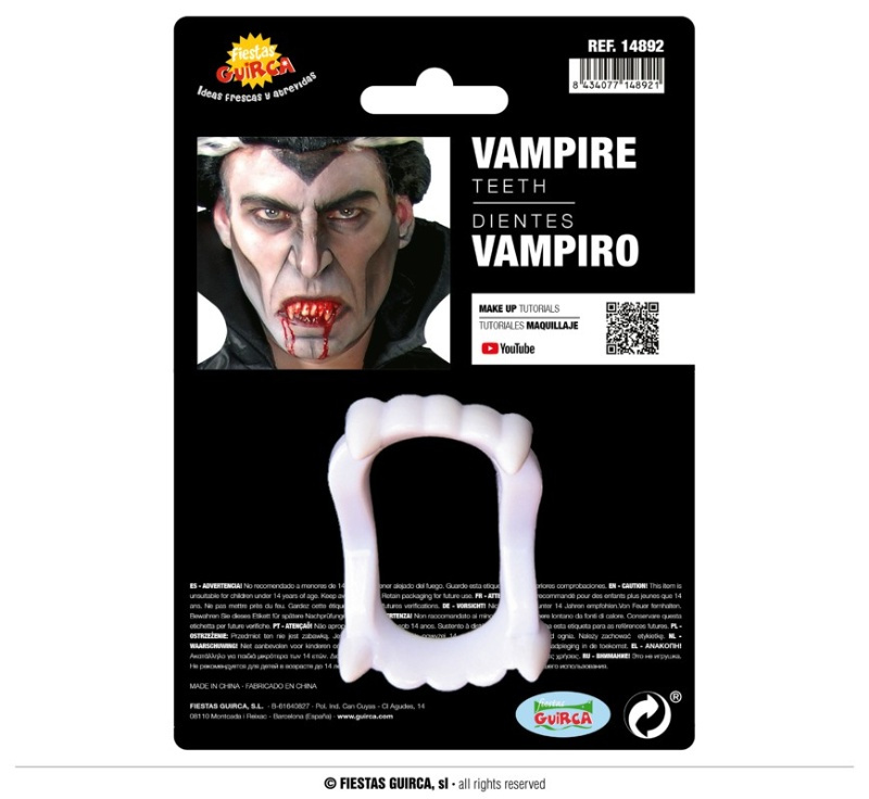 Dientes Vampiro plástico
