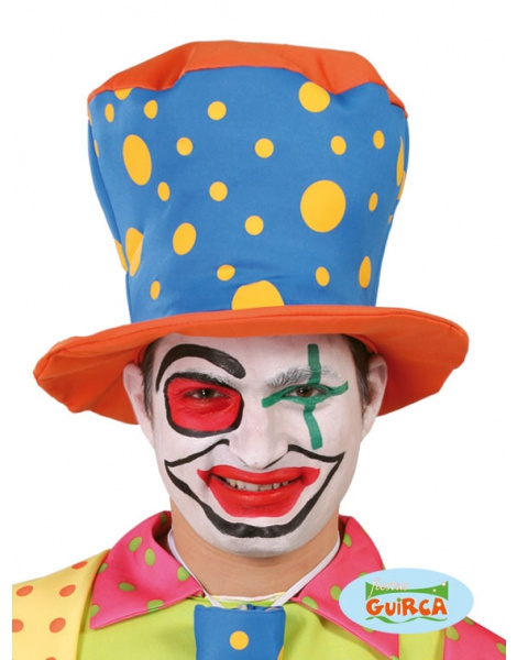 Sombrero Payaso Naranja Y Azul