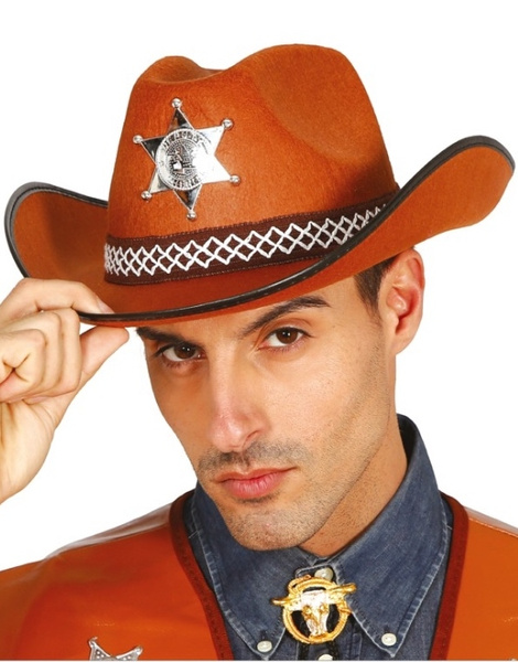 Sombrero Sheriff Marrón Fieltro