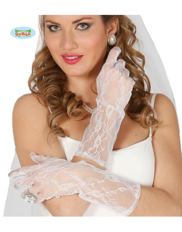 Guantes Calados Blancos 38 cms.