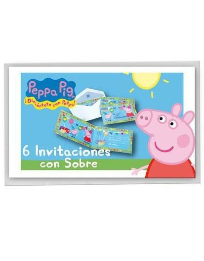 Invitaciones Peppa Pig C/sobre 6 Unid.