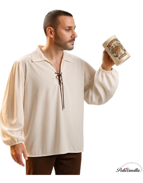Camisa medieval branca adulta