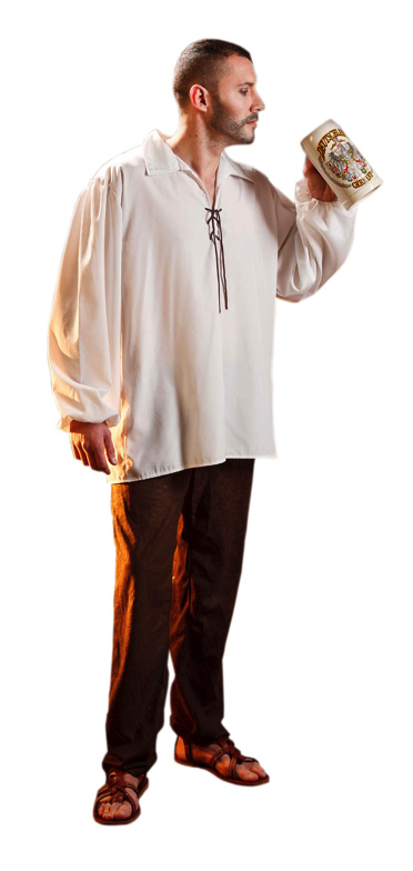 Camisa Medieval blanca adulto