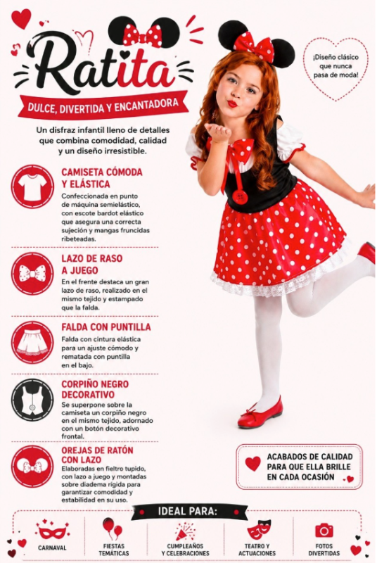 Disfraz Ratita para niña 3/5 años