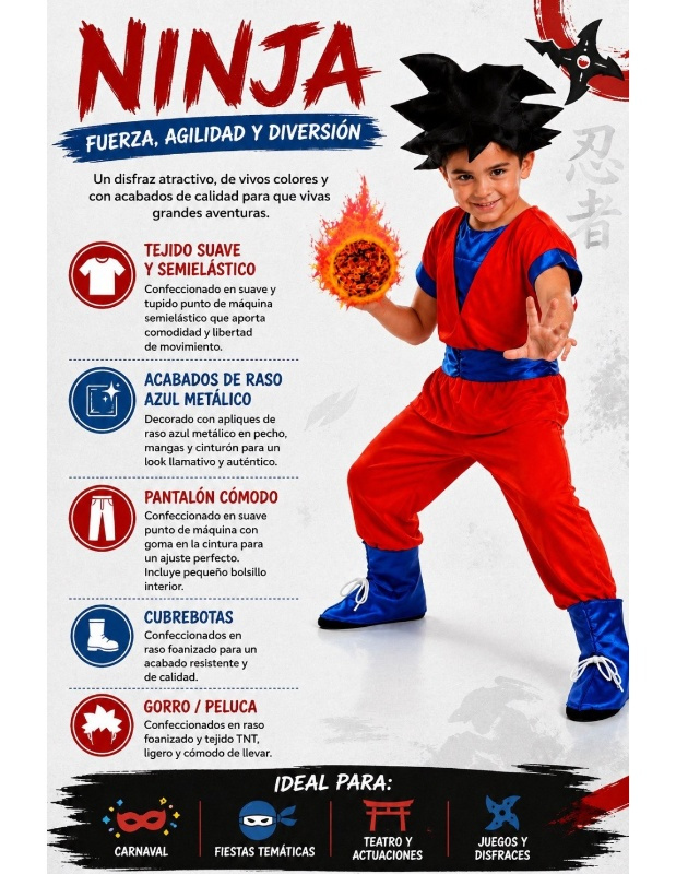 Fato de Ninja Vermelho Infantil