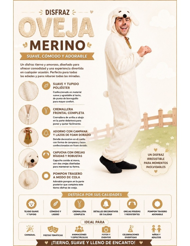 Fato de ovelha para homem