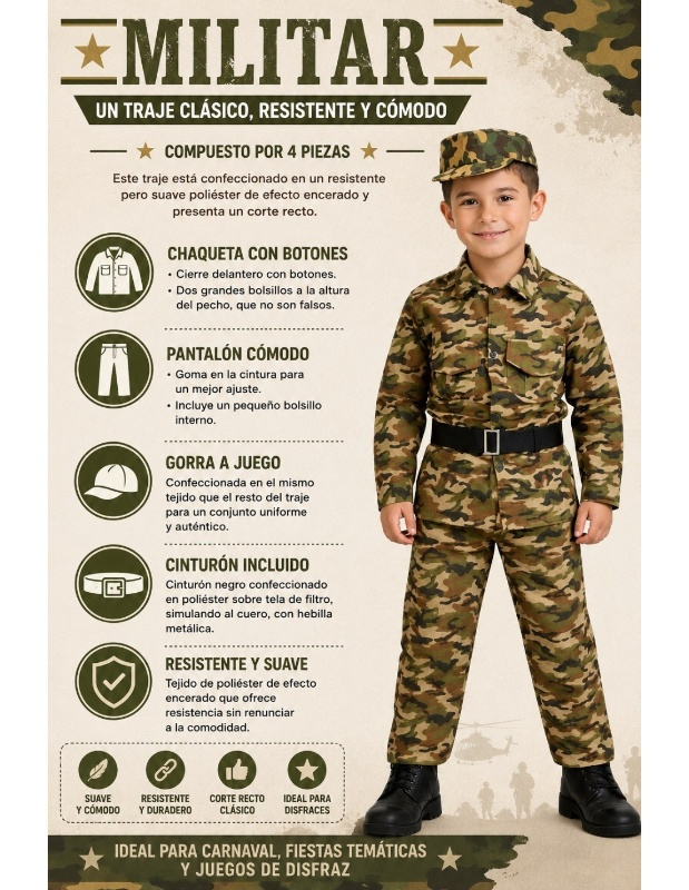 Fato de criança militar
