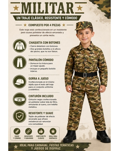 Fato de criança militar