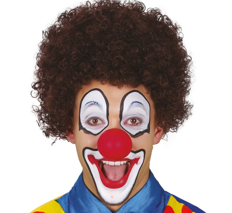 Peluca payaso rizos castaña