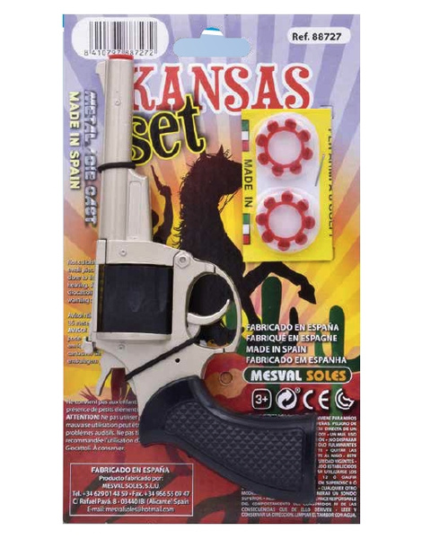 Set Kansas Pistola Metal Mistos 8 Tiros