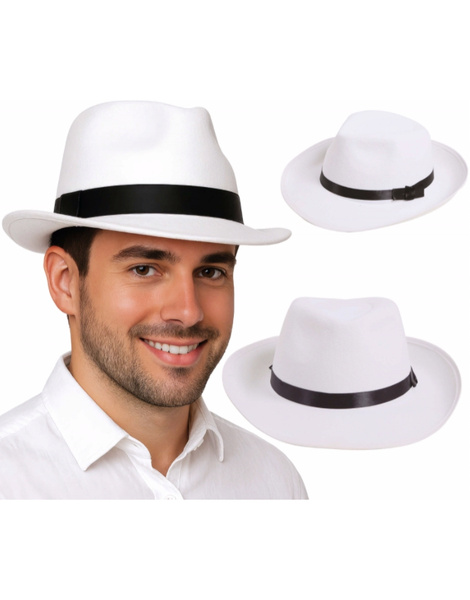 Sombrero Gánster Blanco adulto