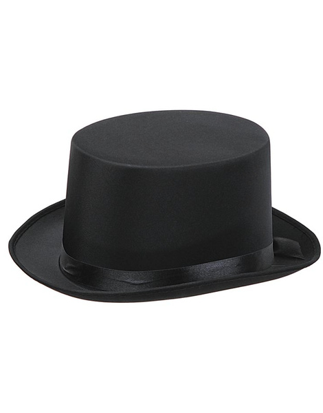 Chistera negra tela adulto