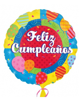 Globo Foil Feliz CumpleaÑos Caritas 18.