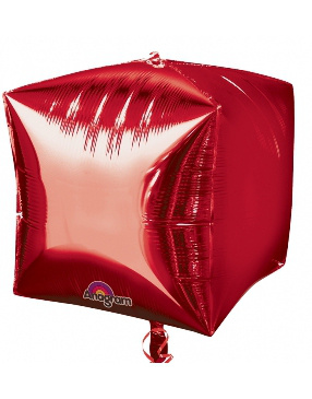 Globo  Foil Forma Cubo Rojo 15.