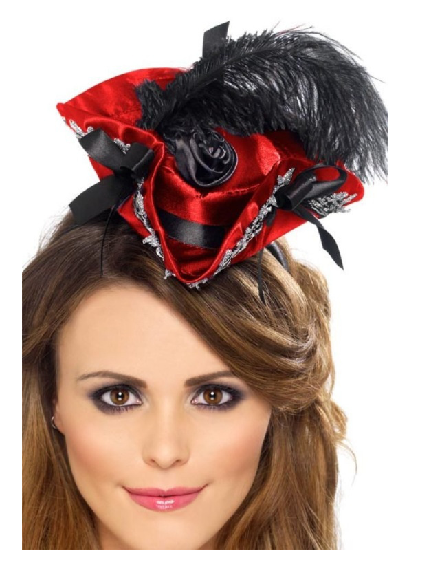 Gorrito Pirata Con Diadema Rojo