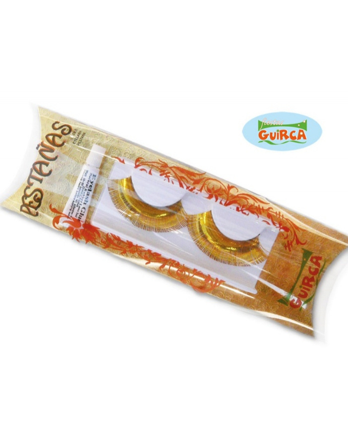 PestaÑas Oro Con Pegamento