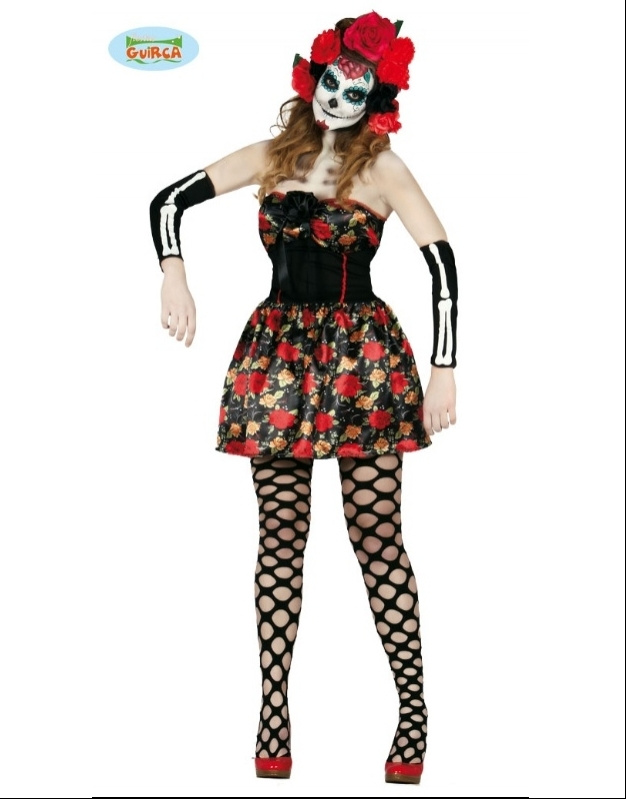 Disfraz Catrina Con Diadema Adulta