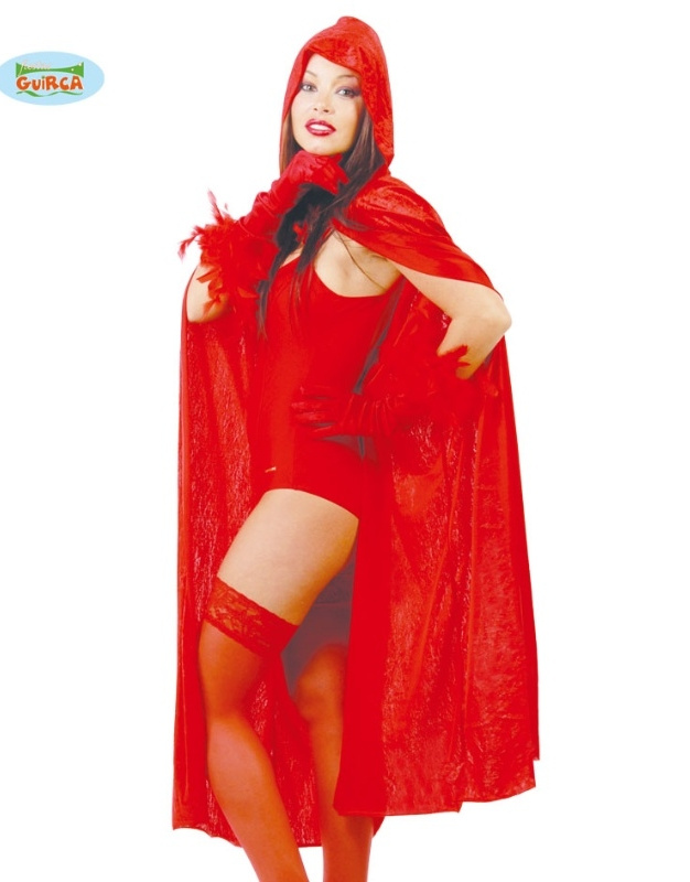 Capa Roja Con Capucha Terciopelo 130 Cm